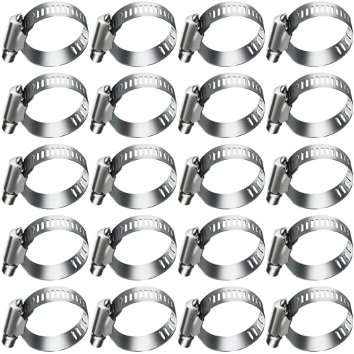 ZONSHJDKR Schlauchschellen 10–30 Stück Schlauchschellen, Edelstahl, verstellbar, Schneckengetriebe, Rohrwerkzeug for Wasserrohr, Sanitär, Kraftstoffleitung, Ladeluftkühler(21 38mm 12pcs) von ZONSHJDKR