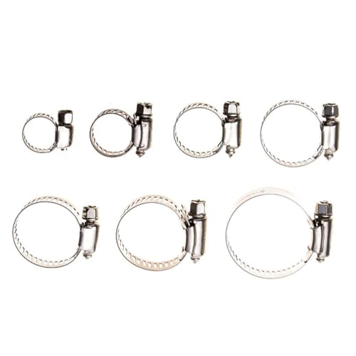 ZONSHJDKR Schlauchschellen 10 Stück 8 mm - 44 304 Edelstahl Mini-Kraftstoffleitungsrohrclip for Luftschlauch, Wasserleitung, Kraftstoffschlauch, Silikon(19 29mm) von ZONSHJDKR