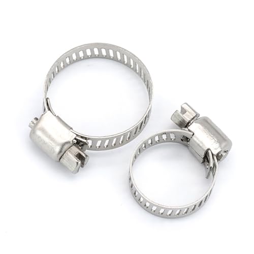 ZONSHJDKR Schlauchschellen 3–10 Stück verstellbare 6–82 mm Edelstahl-Schneckengetriebe-Schlauchschelle, Schlauchverriegelung for Wasserleitungen, 18,32, 5(10 16mm 10pcs) von ZONSHJDKR
