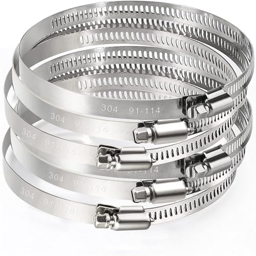 ZONSHJDKR Schlauchschellen 6 mm ~ 114 Edelstahl-Antriebsschlauchschellen, verstellbar, Wasserrohr, Tri-Getriebe-Schnecke, Kraftstoffschlauch, Federklammern, Fester Clip, Durchmesser 46,70 ZONSHJDKR Schlauchschellen 6 mm ~ 114 Edelstahl-Antriebsschlauchschellen, verstellbar, Wasserrohr, Tri-Getriebe-Schnecke, Kraftstoffschlauch, Federklammern, Fester Clip, Durchmesser 46,70 von ZONSHJDKR