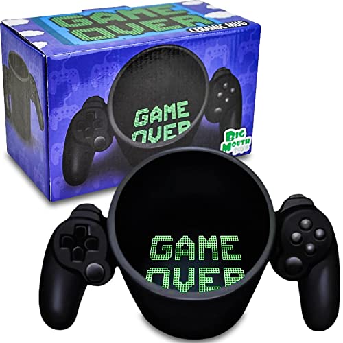 ZONSUSE Tasse mit Gamecontroller Griff, Game Over Kaffeetasse, 3D Keramik Kaffeebecher, Lustige Cappuccino Tassen für Kaffee, Tee und Milchtrinker, Geburtstagsgeschenke für Spielefans, 350ML von ZONSUSE