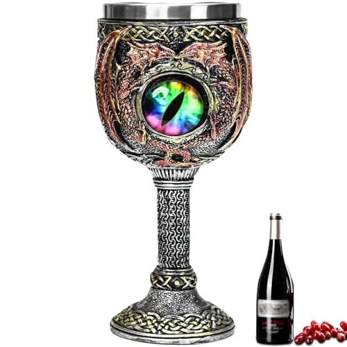 ZONSUSE Drachen Kelch,Dragon Eye Goblet,Mittelalterlicher Weinkelch,Gothic Drachenaugen Kelch180ml (Augen) von ZONSUSE