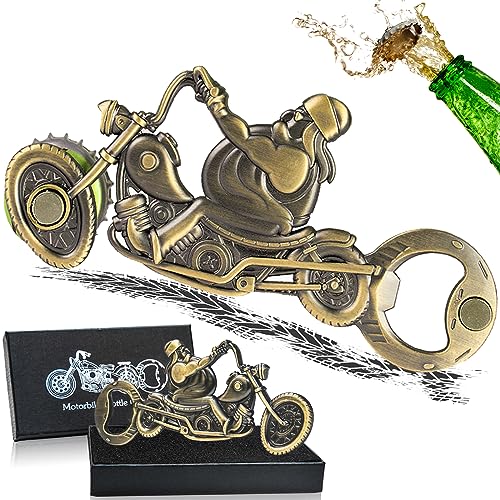ZONSUSE Magnetischer Motorrad Flaschenöffner,Magnetisch Vintage Motorrad Bieröffner, Lustig Motorrad Geschenke für Männer Frauen Bierliebhaber Vater Papa Ehemann Geburtstag Festival Weihnachten (C-1) von ZONSUSE