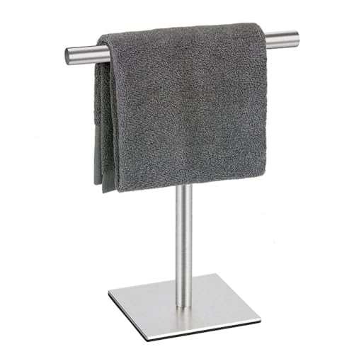 ZONTTR Handtuchhalter Ständer für Badezimmer Waschtisch Edelstahl Stehend Handtuchhalter Ständer Handtuchstange für Badezimmer Silber Langlebig von ZONTTR