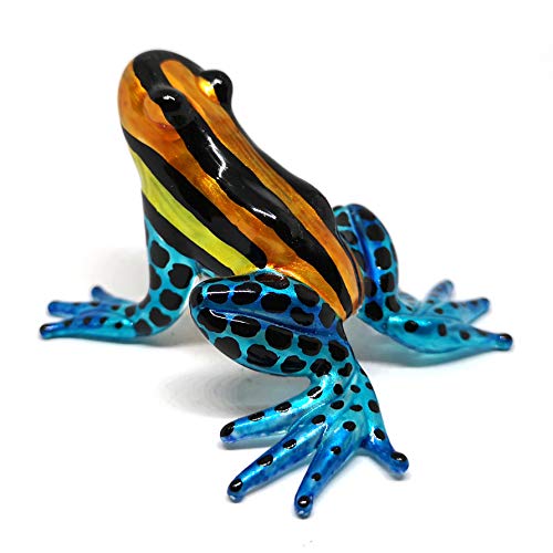 ZOOCRAFT Glas-Frosch-Figur, Pfeilgifte, mundgeblasen, bemalt, Kunst, Miniatur, Garten, Geschenk, Tischdekoration, Statue, Orange und Blau von ZOOCRAFT