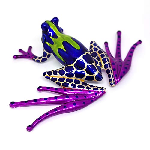 ZOOCRAFT Sammlerfigur Frosch lila mundgeblasenes Glas handbemalt Tierliebhaber Geschenkkollektion Miniatur Haus Garten Terrarium Dekor von ZOOCRAFT