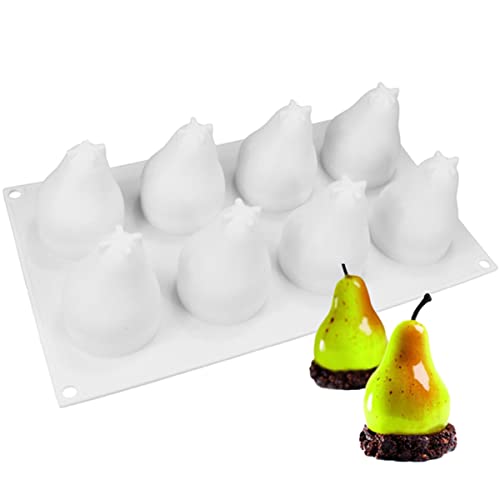 ZOOENIE 3D Silikon-Formen Geräte für die Kuchenverzierung, Mousse-Form, Backwaren, Desserts Form, Kuchenform, für das Cupcake Backen, Seife Backform, Gelee, Pudding, Schokolade (Birne) von ZOOENIE