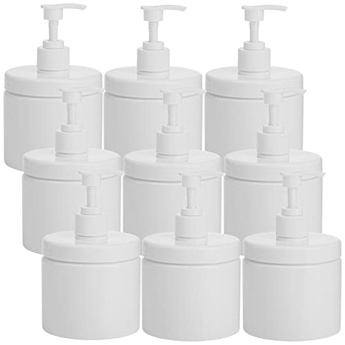 ZOOFOX 9 Stück Kunststoff Seifenspender, 482 ml, Leere Lotionflaschen mit Pumpe, nachfüllbarer Flüssigkeitsbehälter für Dosierung von Lotionen, Shampoo, Massageöl, Spülseife, Badezimmer, Küchenspüle von ZOOFOX