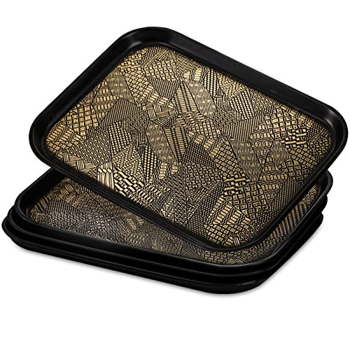 ZOOFOX Set mit 4 Fast-Food-Tabletts zum Essen, Kunststoff-Serviertablett für Mittagessen, 36,8 x 25,4 cm, rechteckig, strukturiert, rutschfest, für Partys, Couchtisch, Buffets, Cafeteria von ZOOFOX