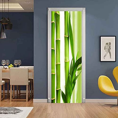 ZOOINB 3D Türaufkleber 77X200Cm Türtapete Selbstklebend Türposter - Grüner Bambus Kreativ Fototapete Türfolie Poster Tapete Meer Aufkleber Diy Schlafzimmer Wandbild Pvc Wasserdichte Tapete von ZOOINB