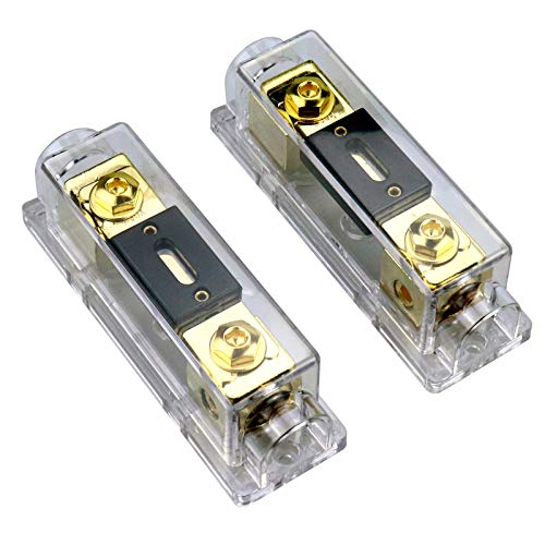 ZOOKOTO 0/2/4 Gauge AWG ANL Sicherungsblock 200A Inline ANL Sicherungshalter mit 200 Ampere ANL Sicherungen für Auto-Audio-Verstärker (2 Stück) von ZOOKOTO