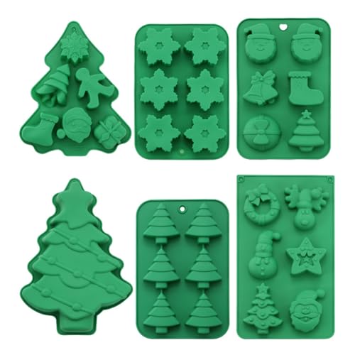 ZOOMPIL 6pcs Weihnachten Schokoladenformen Silikon, Weihnachten Pralinenform, 3D Weihnachten Silikonformen, für Weihnachtsmotiv,Party,Dekoration von ZOOMPIL