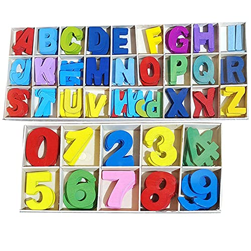 ZOOMPIL Bunt Holzbuchstaben, Holz Nummern und Buchstaben Set,Holzbuchstaben Großbuchstaben, bunt Holzbuchstaben und Nummern Kid Baby Holzspielzeug Lernspielzeug(216 Stück) von ZOOMPIL