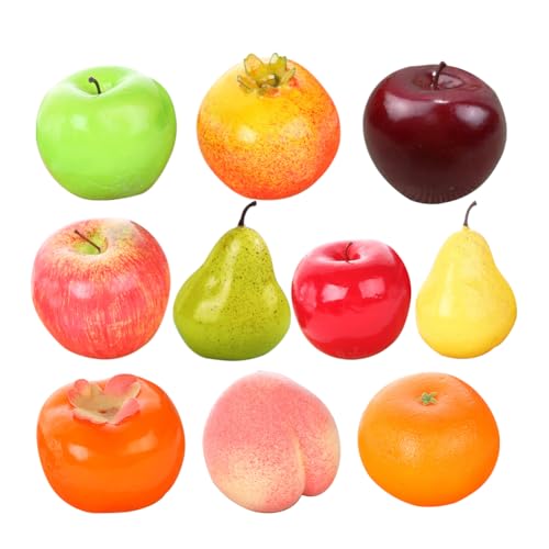 ZOOMPIL Künstlichen Früchten Pack, 10pcs Simulation Obst Set, Gefälschte Früchte für Wohnkultur, Simulation Obst Ornament Handwerk Food Fotografie Requisiten Esstisch Dekor von ZOOMPIL