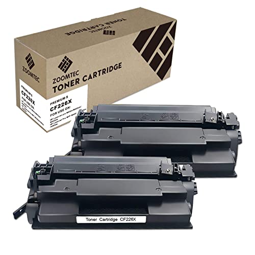 ZOOMTEC Kompatibel CF226X 26X Tonerkartusche Schwarz CF226A 26A für HP Laserjet Pro MFP M426dw M426fdn M402dw M402dne M402d M402n M402dn (2 Schwarz) von ZOOMTEC