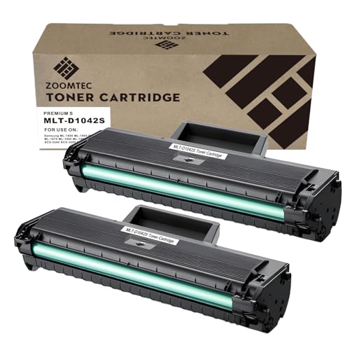 ZOOMTEC MLT-D1042S D1042S Tonerkartuschen Kompatibel mit Drucker Samsung ML-1660 ML-1660N ML-1665 ML-1666 ML-1670 ML-1672 ML-1674 ML-1675 ML-1678 ML-1860 ML-1865 SCX-3000 SCX-3200 SCX-3205 (2 Schwarz) von ZOOMTEC