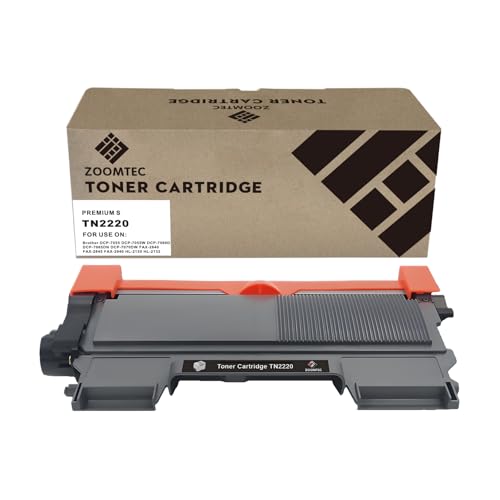 ZOOMTEC TN2220 Tonerkassette kompatibel mit Brother DCP-7057 DCP-7060D DCP-7065DN DCP-7070DW HL-2220 HL-2240 HL-2240D HL-2242D HL-2250DN HL-2270DW HL-2280DW (Farbe: Schwarz 1 Pack) von ZOOMTEC