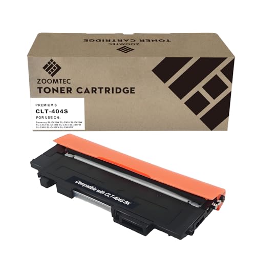 ZOOMTEC Tonerkassette CLT-404S CLT-K404S Tintenpatrone kompatibel mit Samsung Xpress SL-C430 SL-C430W SL-C480 SL-C480W SL-C480FN SL-C480FW (Farbe: Schwarz) von ZOOMTEC