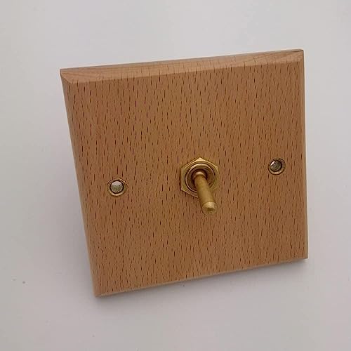 Flachbildschirm-Kippschalter, Schalter Haushalt Verdeckter Massivholz Manuelle Wand 1-4 Gang 2 Wege 110-250V Kipplichtschalter(1 Gang) von ZOOPH