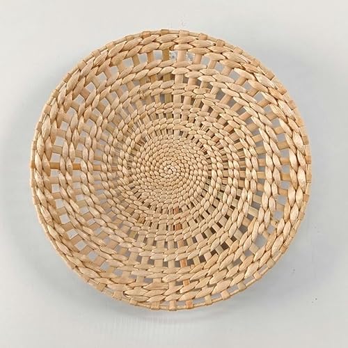 Handgemachte Tischsets, Runde Boho Rattan Natur handgewebte Tischsets Wasserhyazinthe Tischsets, for Esstisch(A17,25cm) von ZOOPH
