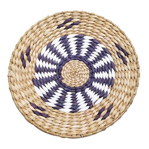 Handgemachte Tischsets, Runde Boho Rattan Natur handgewebte Tischsets Wasserhyazinthe Tischsets, for Esstisch(A6,25cm) von ZOOPH