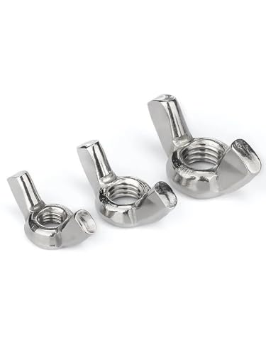 Premium-Flügelmuttern aus Zinklegierung, 2/5 Stück Flügelmuttern aus Edelstahl 304 M3 M4 M5 M6 M8 M10 M12 Flügelmuttern, Mutter handfest anziehen (M6 5 Stück)(M10 2pcs) von ZOOPH