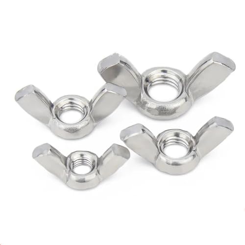Premium-Flügelmuttern aus Zinklegierung, 5/10 Stück Flügelmuttern M3 M4 M5 M6 M8 M10 M12 Flügelmuttern aus Edelstahl 304, Mutter handfest anziehen(M4 (20 STÜCK))(M3(20PCS)) von ZOOPH