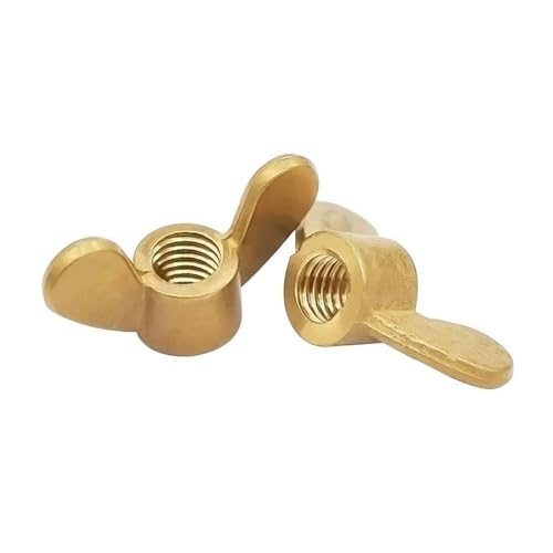 Premium-Flügelmuttern aus Zinklegierung, 5 Stück M3 M4 M5 M6 M8 M10 M12 M14 Flügelmuttern aus Messing, Kupfermuttern, Mutter handfest anziehen(M14)(M3) von ZOOPH