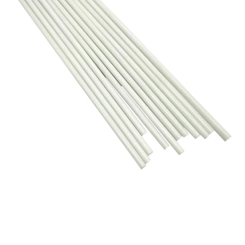 Premium-Glasfaserstäbe, 10 Stück, weißes Glasfaserstangen-Isoliermaterial, solide Glasfaserstäbe, Länge 500 mm, for RC-Flugzeugmodellstäbe (10 x 500 mm)(5.0x500mm) von ZOOPH