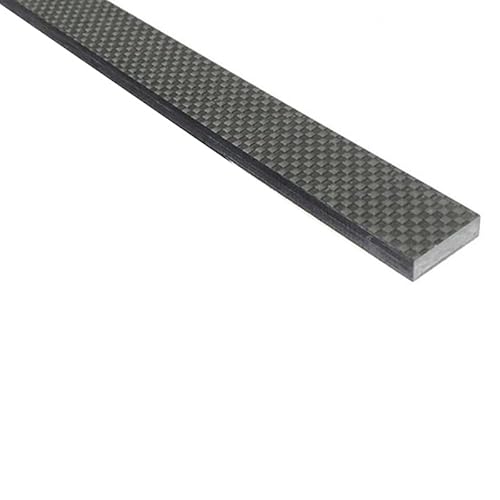 Twill-Gewebe-Kohlefaserplatte/-blatt, 1 Stück 3K-Kohlefaserblatt, Dicke 0,2–6 mm, hochfeste Kohlefaserplatte, Kohlestreifen, Kohleflachstreifen (3,0 x 100 x 120 mm)(5x20x490mm) von ZOOPH