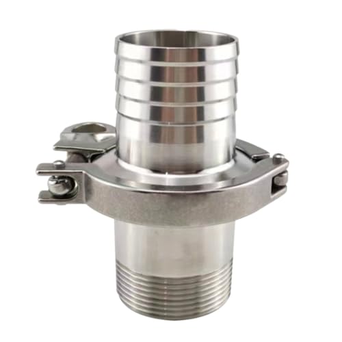 Verstellbare Rohrschelle, 1/2" bis 8 mm - 19 mm Tri-Clamp-Abdeckung, Außengewinde-Ferrule-Adapter, Edelstahl SS304 mit Silikondichtung, Rohrverschraubung, 1 Stück (Größe: 12 mm bis DN15)(8mm to DN15) von ZOOPH