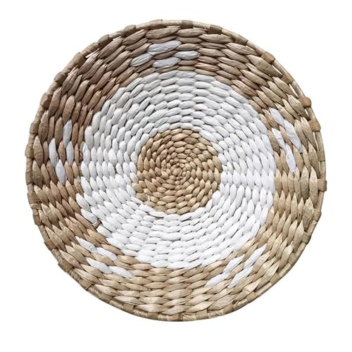ZOOPH Handgemachte Tischsets, Runde Boho Rattan Natur handgewebte Tischsets Wasserhyazinthe Tischsets, for Esstisch(A12,25cm) von ZOOPH