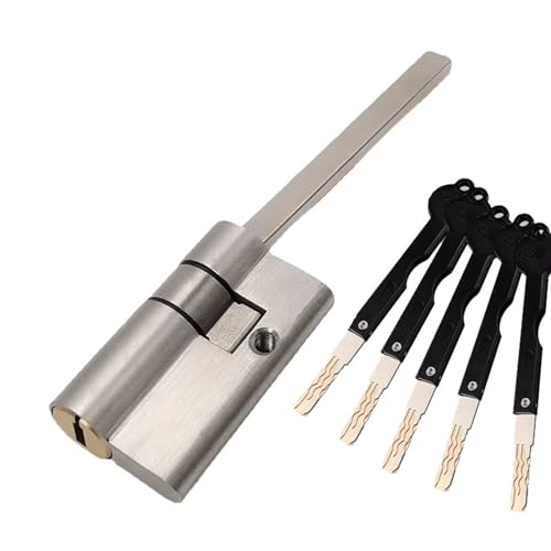 Zylinderschloss, Edelstahl Automatischer Fingerabdruck-Schließzylinder mit Kern der Klasse C und for die Diebstahlsicherung von Türen Notschlössern (Schwarz)(Black) von ZOOPH