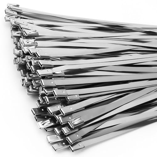 Edelstahl Kabelbinder 100 Stück, 400mm×4,6mm (V2A), Metall Kabelbinder Stark, Hitzeschutzband Befestigung, Zaunbau, Kabelmanagement. Edelstahl Kabelbinder 100 Stück, 400mm×4,6mm (V2A), Metall Kabelbinder Stark, Hitzeschutzband Befestigung, Zaunbau, Kabelmanagement. von ZOOSUNX