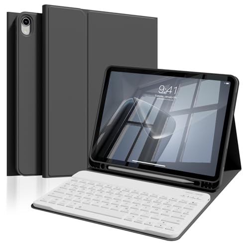 ZOPSGYU Tastatur Hülle für iPad Air 11 Zoll M3/M2 (2025/2024), iPad Air 5 4 (2022/2020) 10,9 Zoll mit Stifthalter, Magnetische Bluetooth-Tastatur, QWERTZ-Layout, Auto Schlafen/Wecken, Schwarz von ZOPSGYU