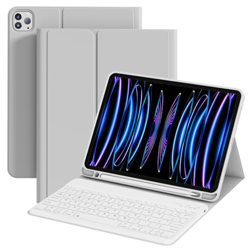 ZOPSGYU Tastaturhülle für iPad Pro 27,9 cm (11 Zoll), 4. / 3. / 2. Generation (2022, 2021, 2020) mit Stifthalter, abnehmbarer Bluetooth-Tastatur, leicht und tragbar, TPU-Hülle für iPad Pro 11 Zoll von ZOPSGYU