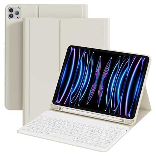 ZOPSGYU Tastaturhülle für iPad Pro 27,9 cm (11 Zoll), 4. / 3. / 2. Generation (2022, 2021, 2020) mit Stifthalter, abnehmbarer Bluetooth-Tastatur, leicht und tragbar, TPU-Hülle für iPad Pro 11 Zoll von ZOPSGYU