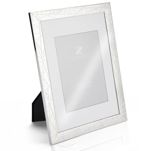 ZORANZA Premium versilberter Bilderrahmen bis DIN A4 (21x29,7 cm) | anlaufgeschützte Silberbeschichtung | Echtglas-Front | edle Samtrückseite | für Tisch- & Wandmontage | zeitloses Geschenk von ZORANZA