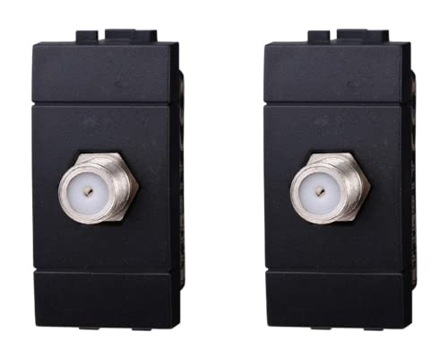 2 Stück Steckdose TV SAT Satelliten, kompatibel mit Bticino Living Light (schwarz) von ZOREI