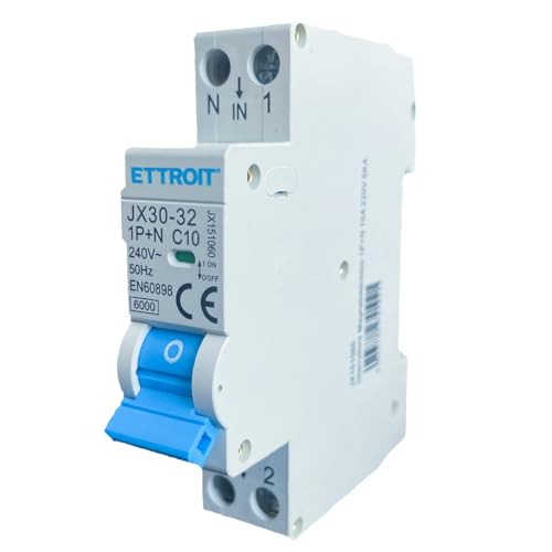 ZOREI Automatischer Leitungsschutzschalter, 1P+N 220 V 6 KA, Lebensretter Stotz, belegt 1 DIN-Modul, erhältlich 6A 10A 16A 20A 25A 32A (1P+N 10A 6KA) von ZOREI