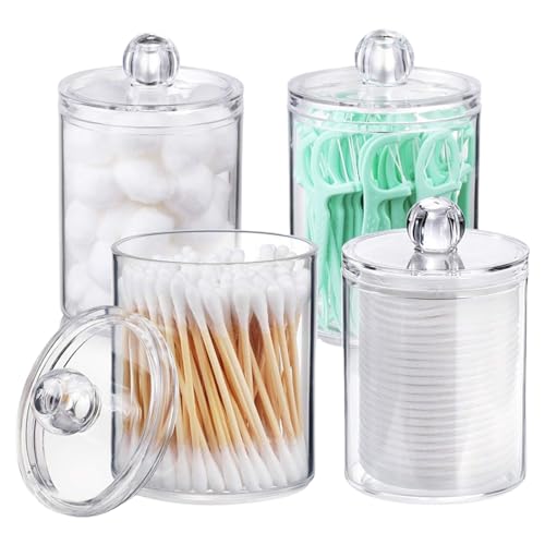 ZORESCOLEO Mehrzweck-Aufbewahrungsbehälter-Set aus transparentem Acryl mit Deckel, Qtip-Spender für Schminktisch, Badezimmer, Arbeitsplatte ZORESCOLEO Mehrzweck-Aufbewahrungsbehälter-Set aus transparentem Acryl mit Deckel, Qtip-Spender für Schminktisch, Badezimmer, Arbeitsplatte von ZORESCOLEO