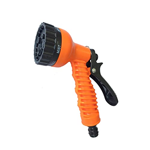 Garten-Multi-Spray-Bewässerungspistole Schlauchspray 7-Muster-Hochdruck-Spritzpistole Multifunktions-Haushalts-Autowasch-Sprinkler-Düse Gartenbewässerungswerkzeug Wasserschlauch-Düse ( Color : Orange von ZORILO