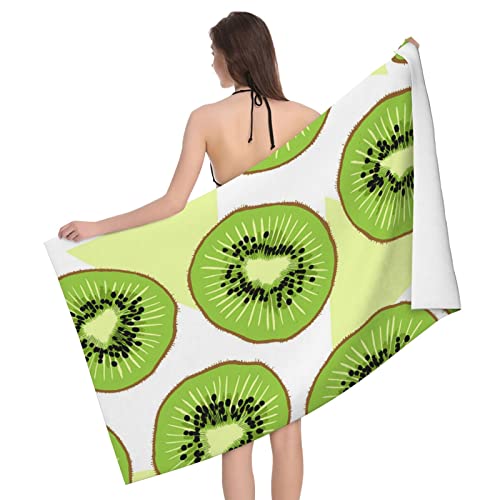 ZORIN Strandtuch, Mikrofaser, Badetuch, Sommer, Obst, Kiwi, Scheiben, super saugfähig, schnell trocknend, sandfrei, Badetuch für Schwimmen, Sport, Spa, Yoga, Sonnenliegen, 80 x 130 cm von ZORIN