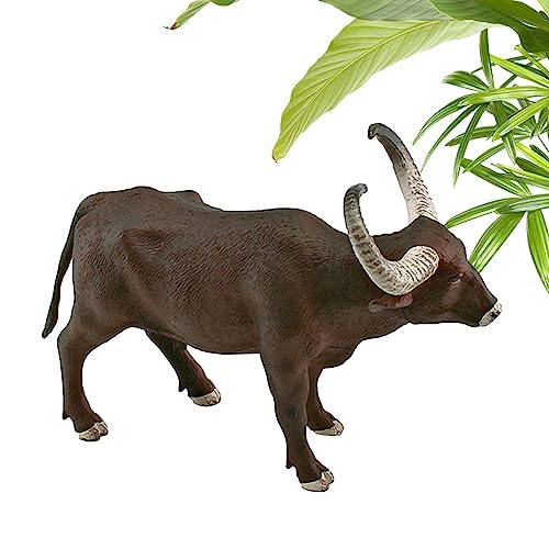 Stier Skulptur - Sammlerstück Realistische Rinder Desktop Figur - Dekorative Rinderstatue für Fensterbank, Bücherregal, Nachttisch, Tragbare Stier Statue für Kaminsims Zorq von ZORQ