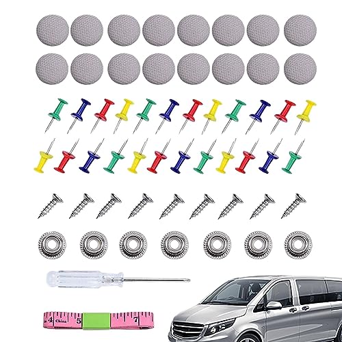 ZORQ Autodecken-Reparaturset, 130 Stück tragbare Universal-Autodach-Dachhimmel-Reparatur, Flexible Deckentuchbefestigung, Reparaturschnalle, Auto-Dach-Schnappnieten-Halterung für durchhängenden von ZORQ