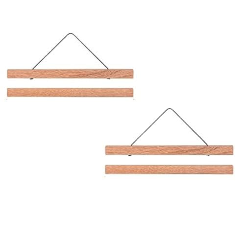 ZORR 2er Set 40cm B3 Magnetisch Posterschiene, Bilderrahmen aus Teak für Wandbilder, Photos, Posterleiste Holzrahmen Bilderleiste Klemmleiste von ZORR