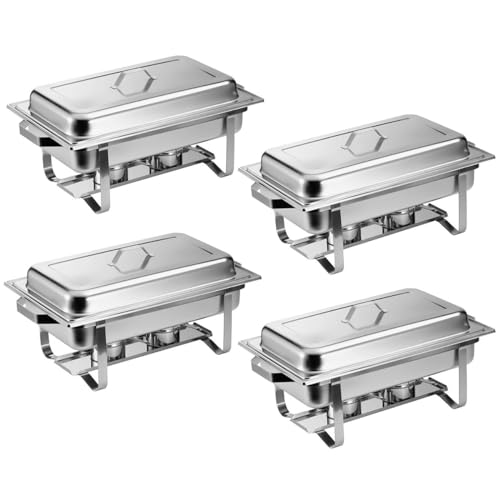 ZORRO - 4X Chafing Dish Speisewärmer Profi Set 30-Teilig in Gastro Qualität Warmhaltebehälter Edelstahl Buffet-Set von ZORRO