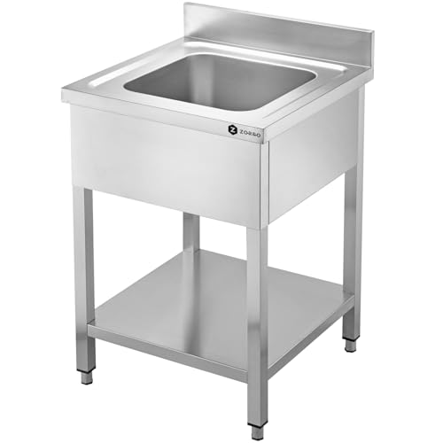 ZORRO Spültisch ZST 60/60 | Edelstahl Spülschrank 600x600x950 mm | 1 Spülbecken | Kompakter Gastro-Spültisch ohne Abtropffläche | Für Küche, Imbiss & Catering von ZORRO