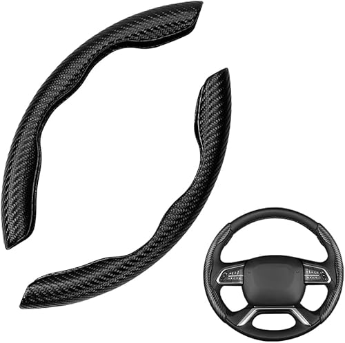 ZORTAXKFV 2 Stück Auto Lenkradbezug für Mercedes Benz AMG GT A Class AMG C Class AMG GLC AMG Sport Segmentierter Kohlefaser Anti Rutsch Atmungsaktiv Lenkradhüllen, Innenraum Zubehör,A von ZORTAXKFV