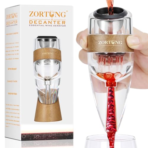 ZORTUNG Weinbelüfter Dekanter Ausgießer mit Sieb für Sedimentständer Reisetasche Diffusor Luftsprudler Filter Aireators Pour Airrater für Rot- und Weißwein Weihnachtsidee Geschenke von ZORTUNG